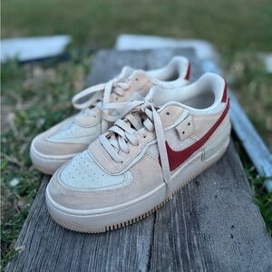 Nike Air Force Shadow Red Suede